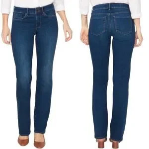 Jeans NYDJ Marilyn – Taille 0 – Gris Délavé – Jambe Droite Ourlet Brut – Occasion Très Bon état